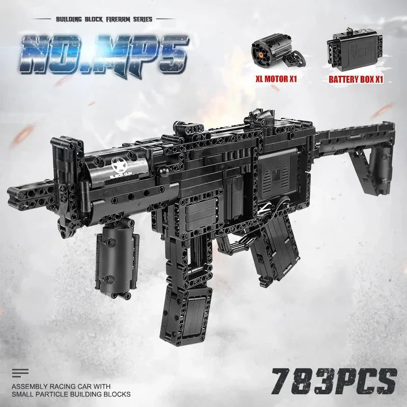 Military Motorized MP5 SMG - Building Set | Power Brickz