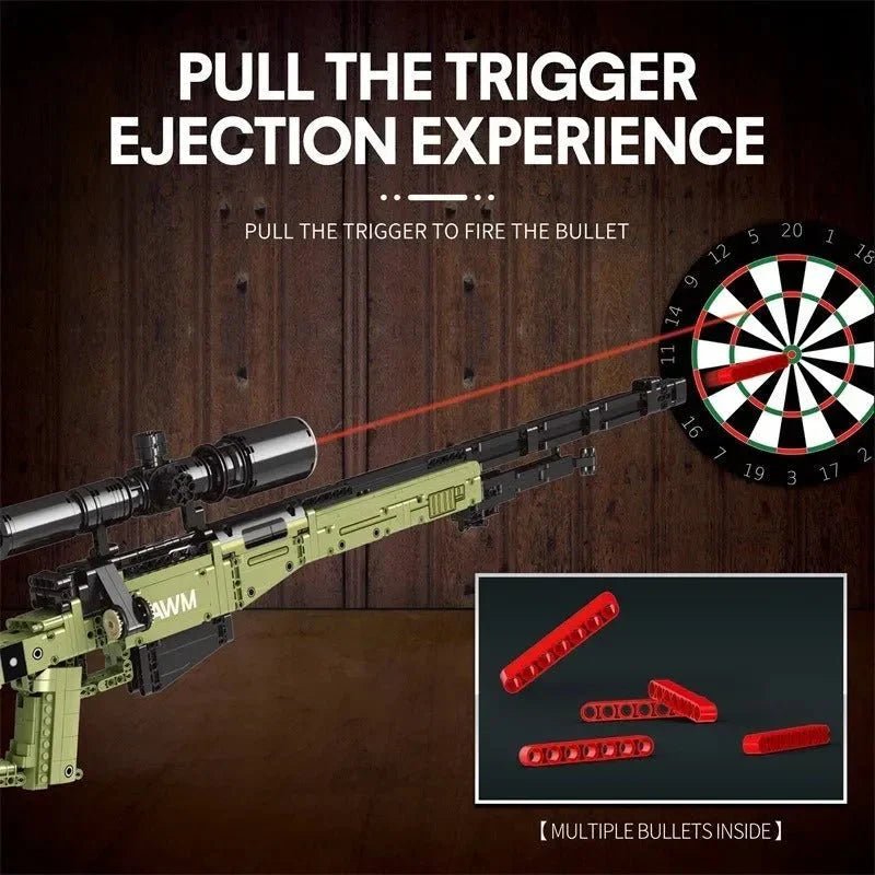 Military Super Magnum AWM Sniper | 1336pcs - Power Brickz