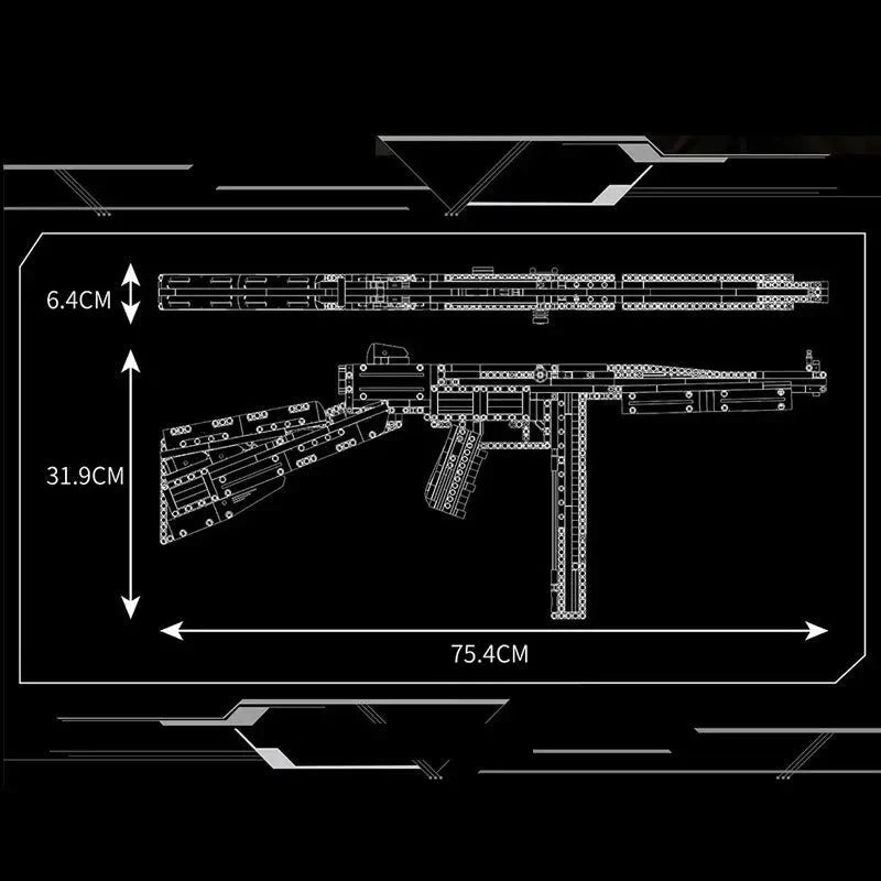 Military Thompson Sub Machine Gun - Building Set | Power Brickz