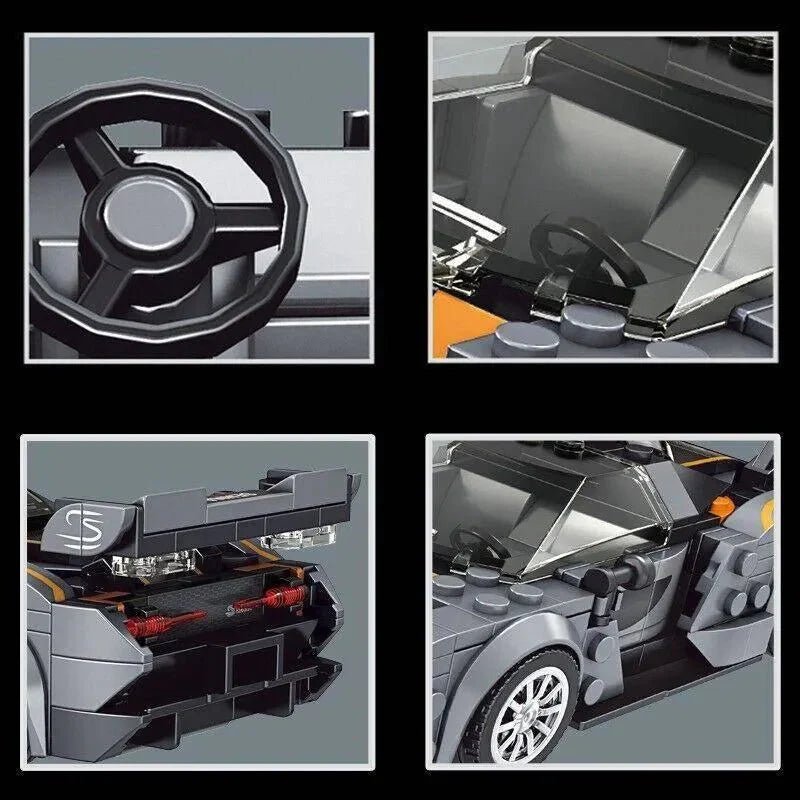 Mini Aero Track Hypercar - Building Blocks Set | Power Brickz