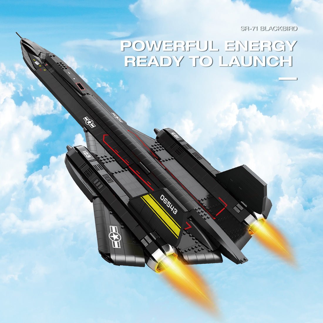 Sr71 Blackbird Tactical Aircraft - Building Set | Power Brickz