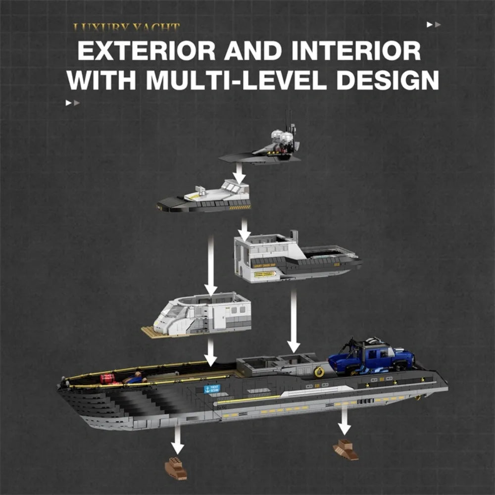 Modern Luxury Yacht | 4421pcs - Power Brickz