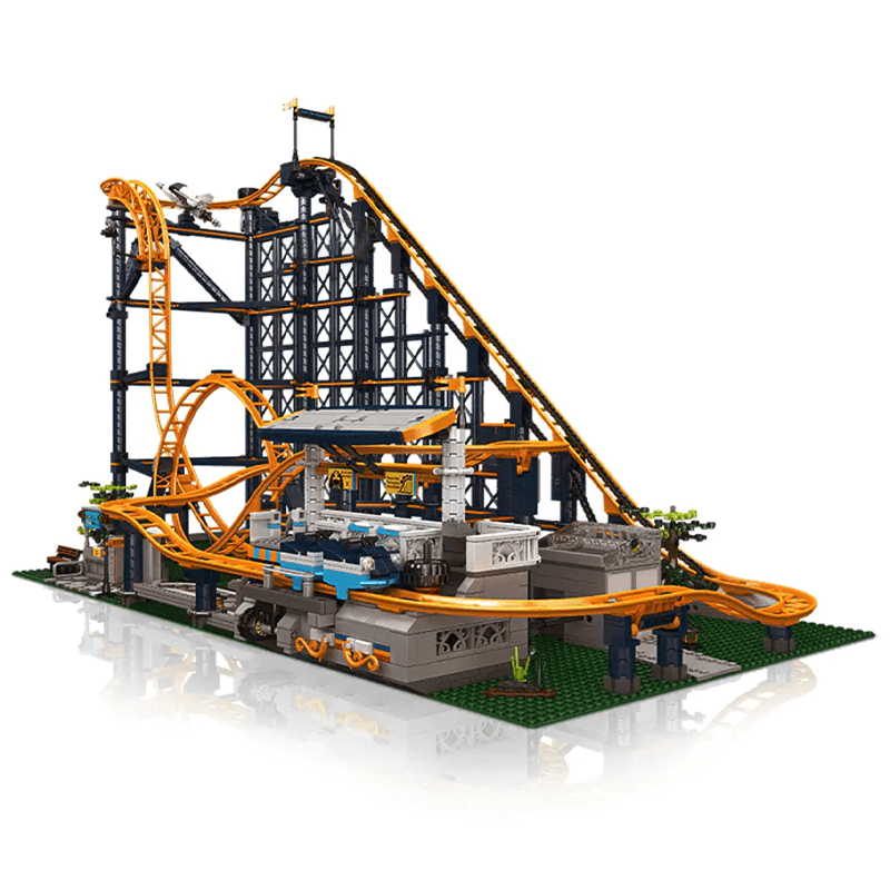 Motorised Looping Roller Coaster - Building Set | Power Brickz