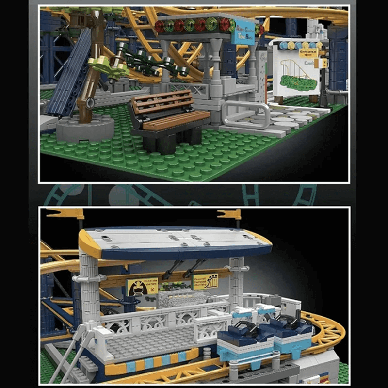 Motorised Looping Roller Coaster - Building Set | Power Brickz