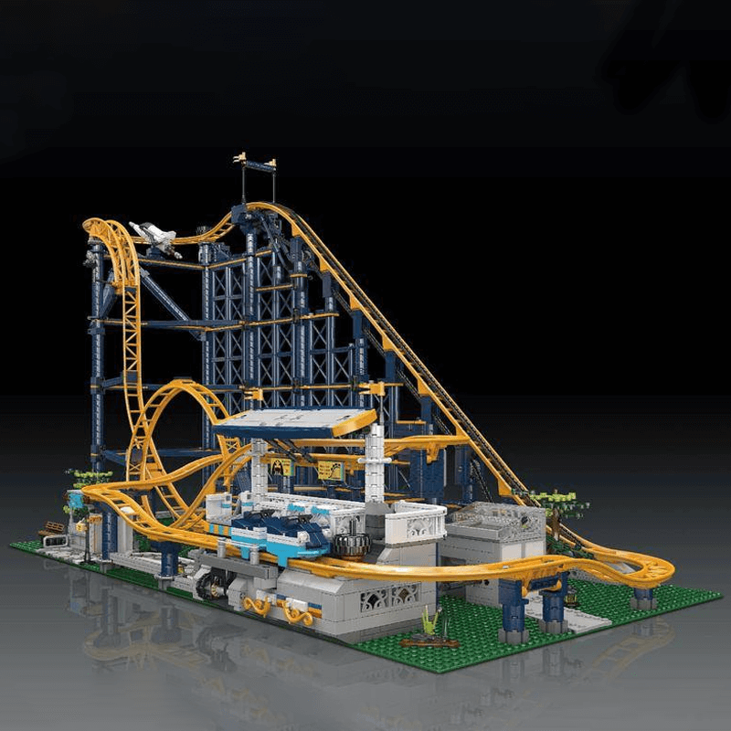 Motorised Looping Roller Coaster - Building Set | Power Brickz