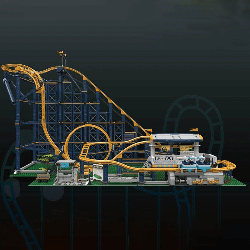 Motorised Looping Roller Coaster - Building Set | Power Brickz
