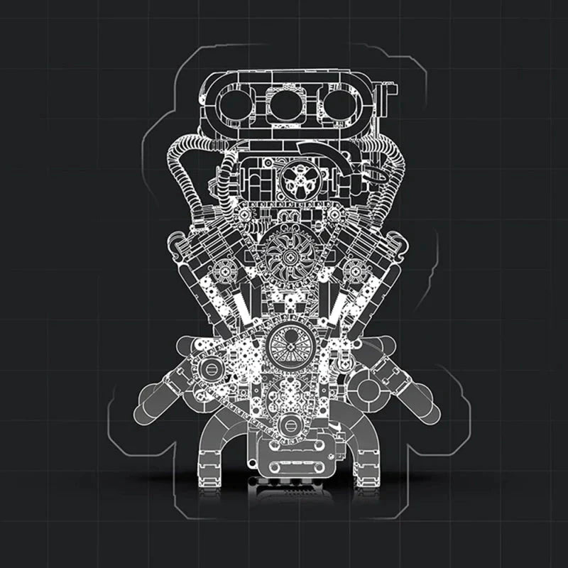 Motorised Muscle V8 | 2347pcs - Power Brickz