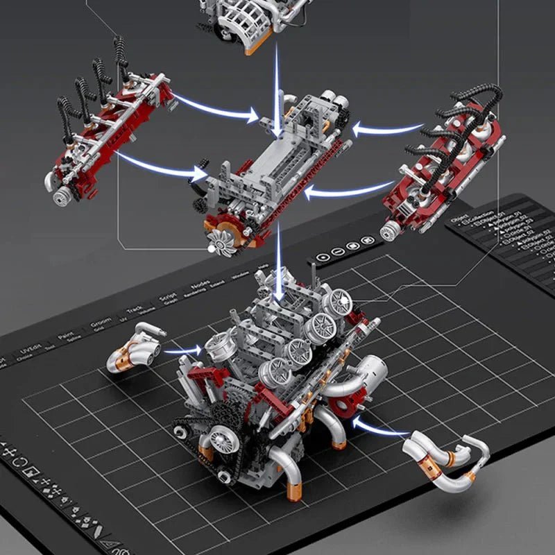 Motorised Muscle V8 | 2347pcs - Power Brickz