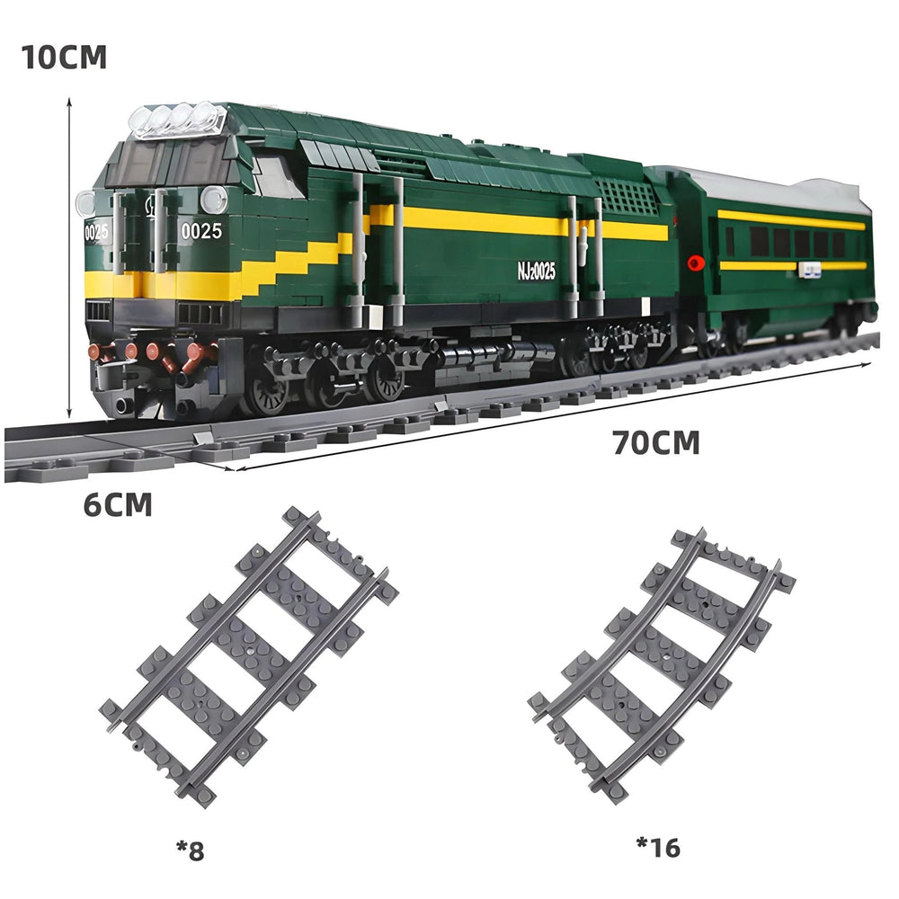 Motorized Diesel Locomotive Building Blocks Kit | Power Brickz