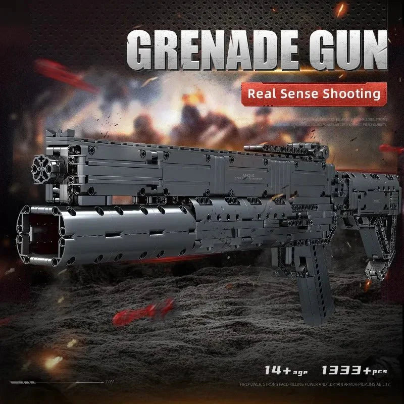 Motorized Grenade Launcher - Building Set | Power Brickz