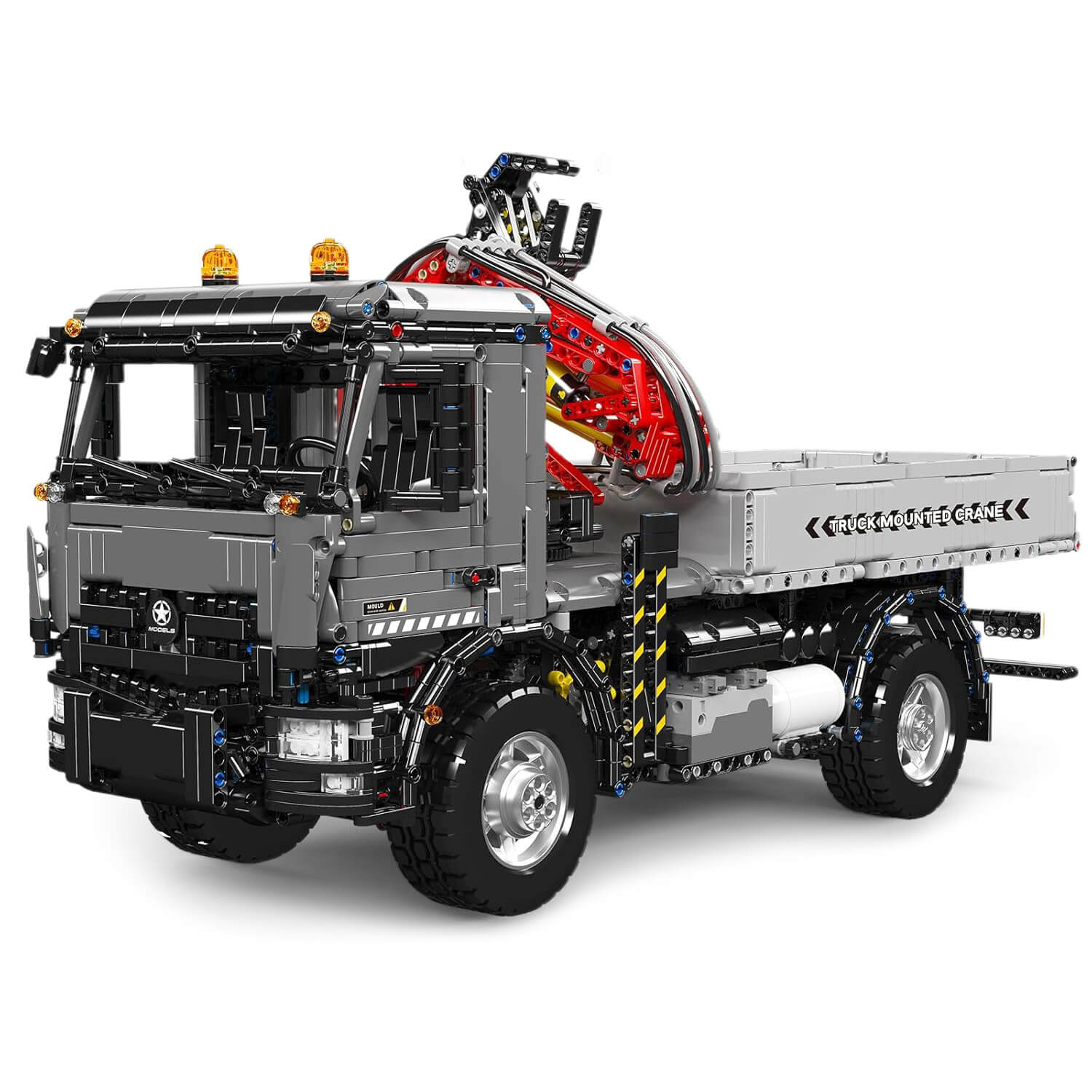 Motorized Truck-Mounted Crane - Building Blocks Set | Power Brickz