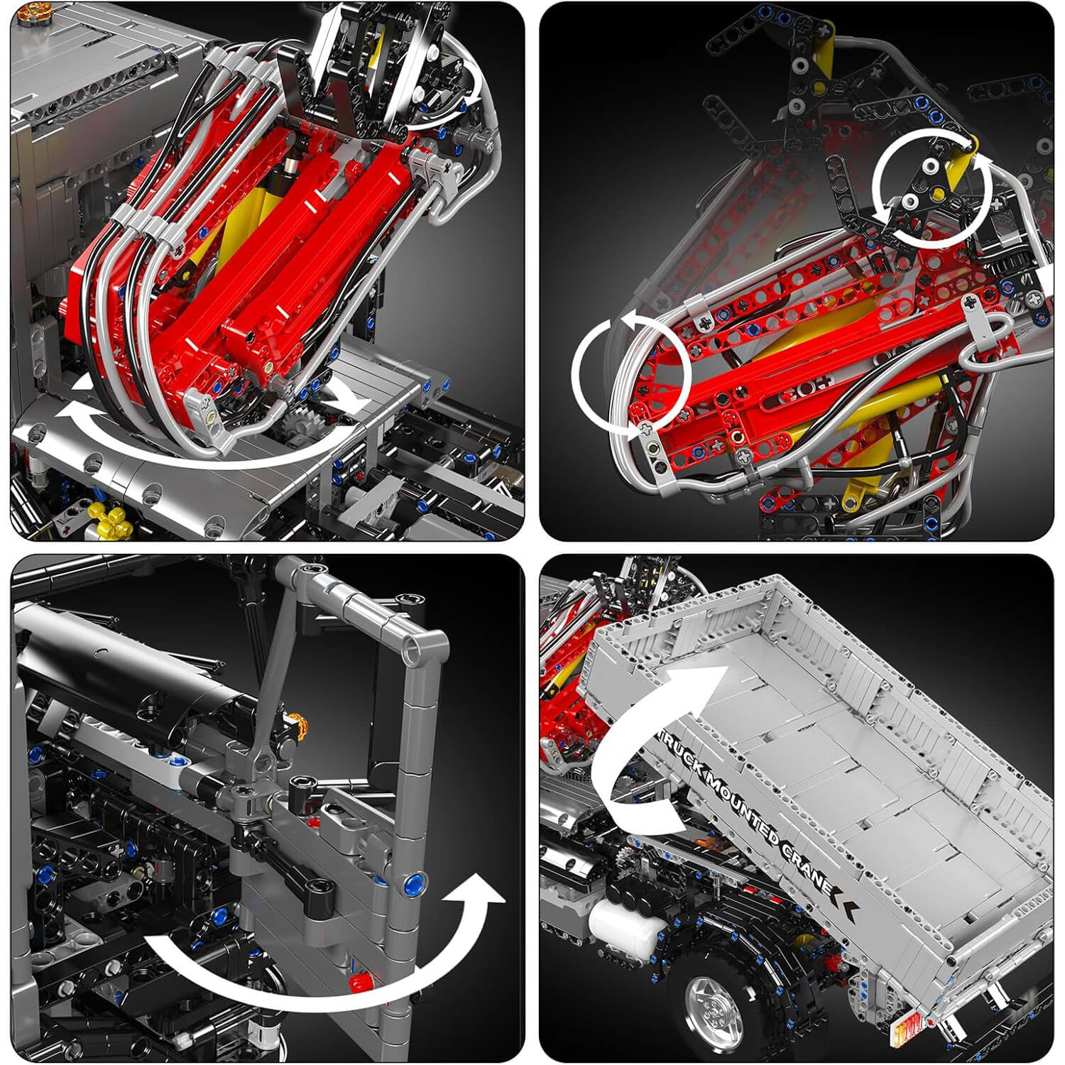 Motorized Truck-Mounted Crane - Building Blocks Set | Power Brickz