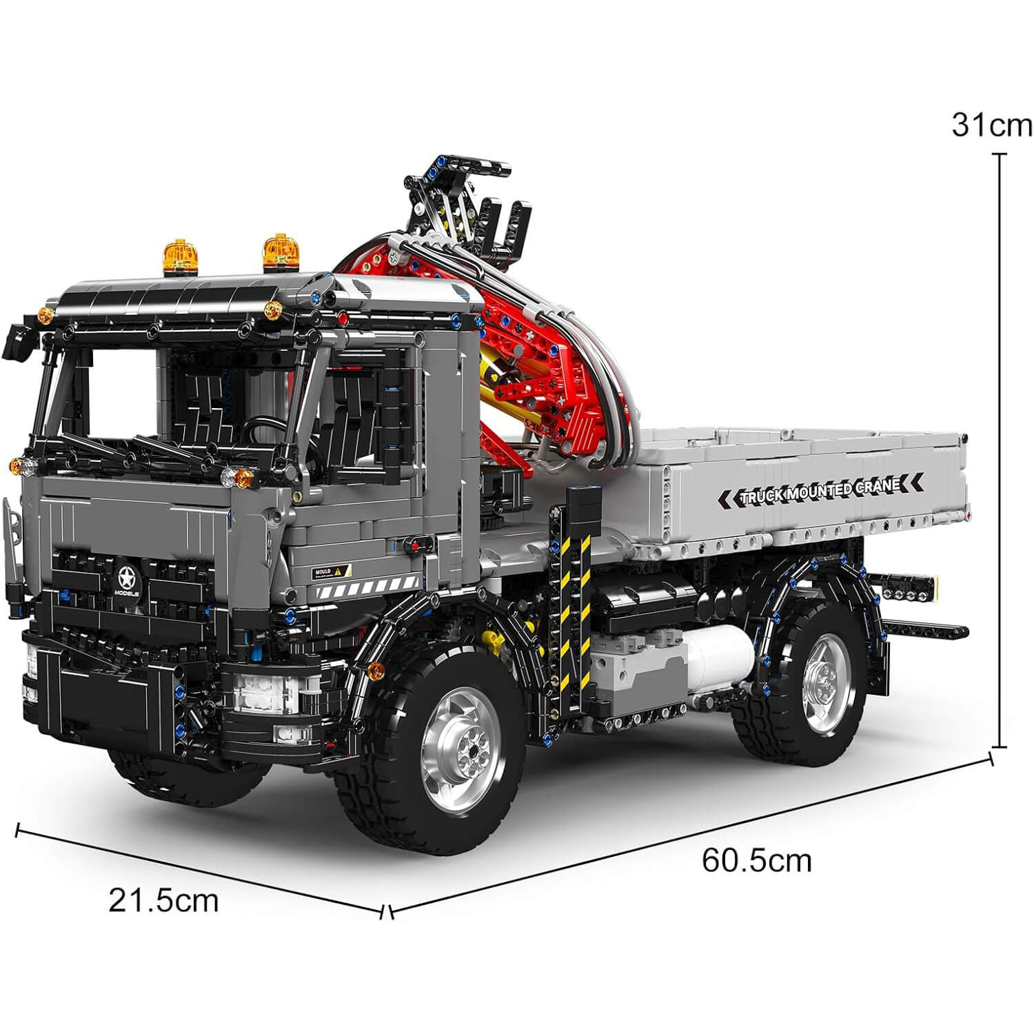 Motorized Truck-Mounted Crane - Building Blocks Set | Power Brickz