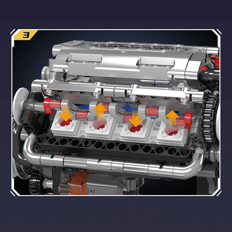 Motorized V8 Muscle Engine | 534pcs - Power Brickz