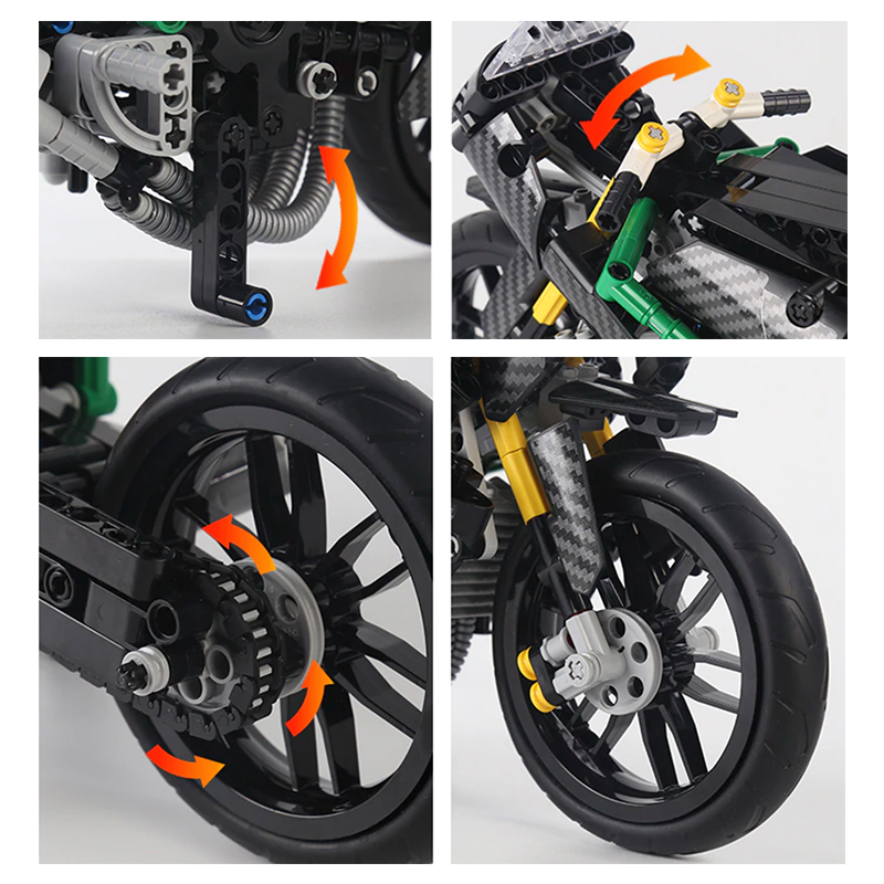 Carbon Performance Motorcycle - Building Blocks Set | Power Brickz