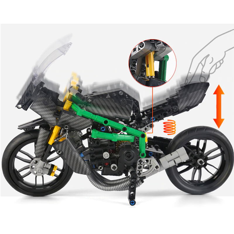Carbon Performance Motorcycle - Building Blocks Set | Power Brickz