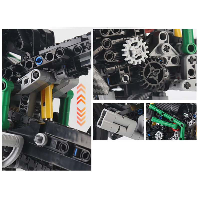 Carbon Performance Motorcycle - Building Blocks Set | Power Brickz