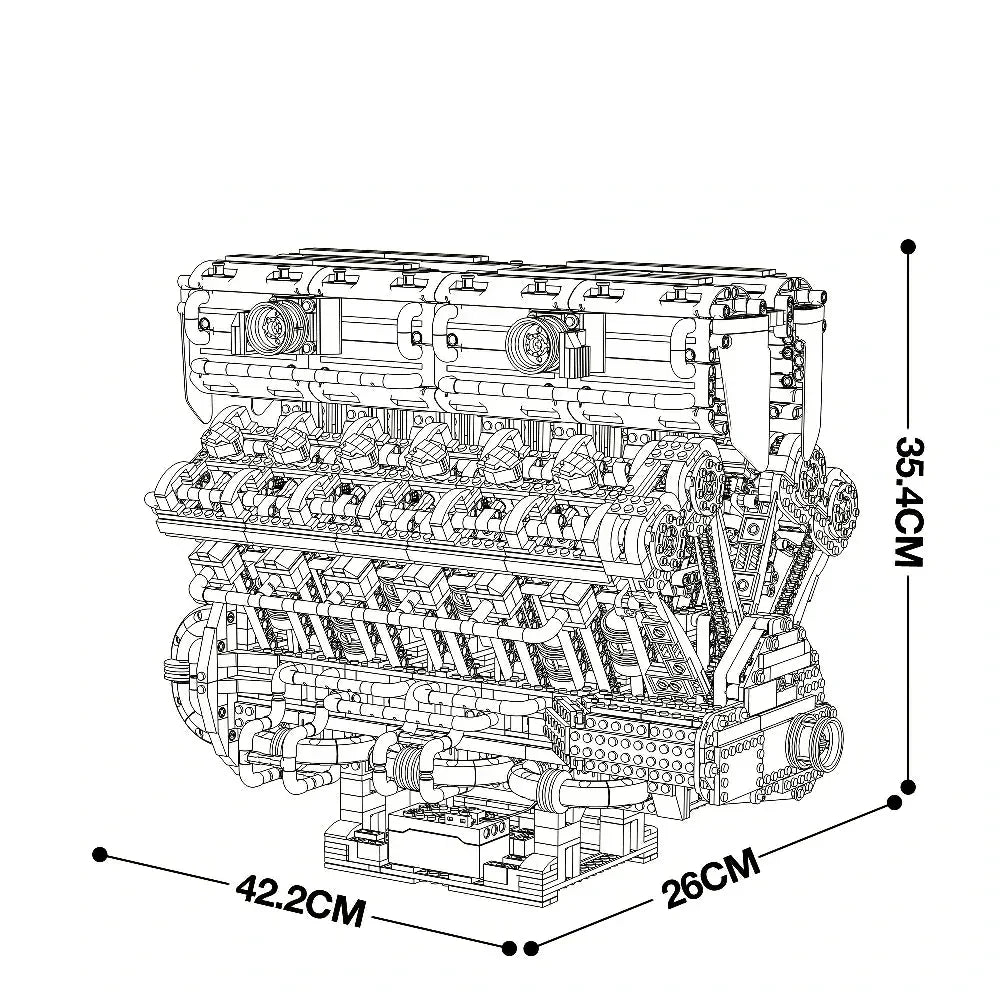 Naturally Aspired V12 Engine | 4719pcs - Power Brickz