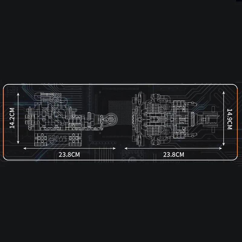 PAG Supercar V12 Engine Technic - Building Set | Power Brickz