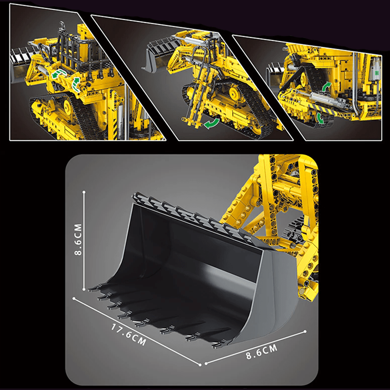 RC Pneumatic Bulldozer - Building Set | Power Brickz