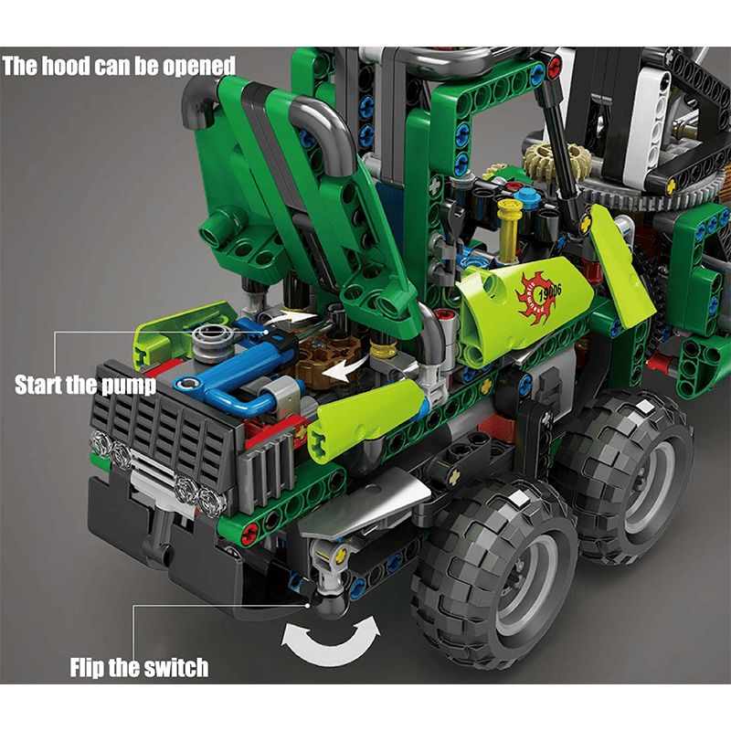 Pneumatic Forestry Harvester - Building Set | Power Brickz