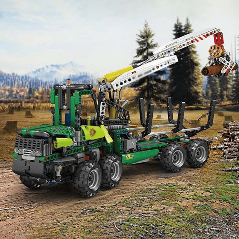 Pneumatic Forestry Harvester - Building Set | Power Brickz