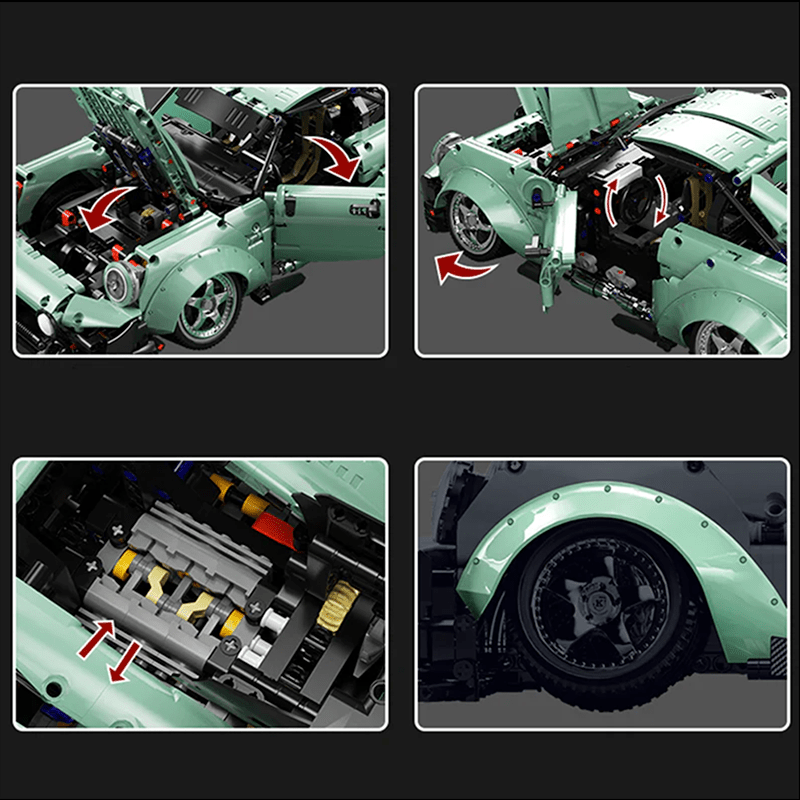 WidebodyRetro Rear-Engine Coupe - Building Blocks Set | Power Brickz