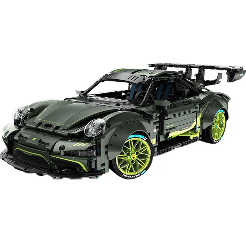 WidebodyRetro Sport Coupe Green - Building Blocks Set | Power Brickz