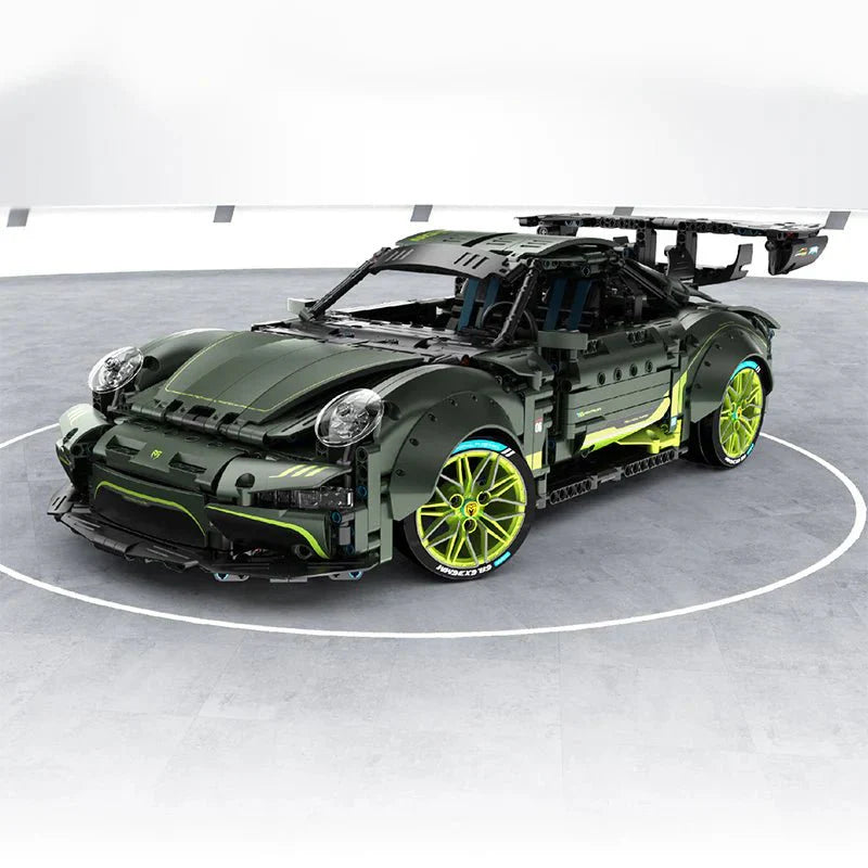 WidebodyRetro Sport Coupe Green - Building Blocks Set | Power Brickz