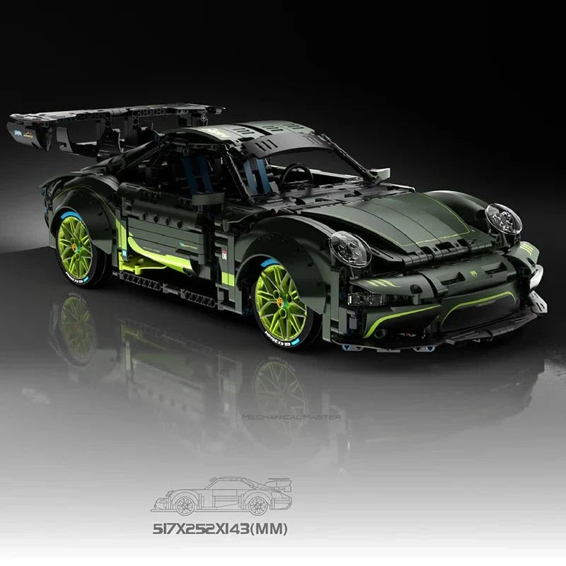 WidebodyRetro Sport Coupe Green - Building Blocks Set | Power Brickz