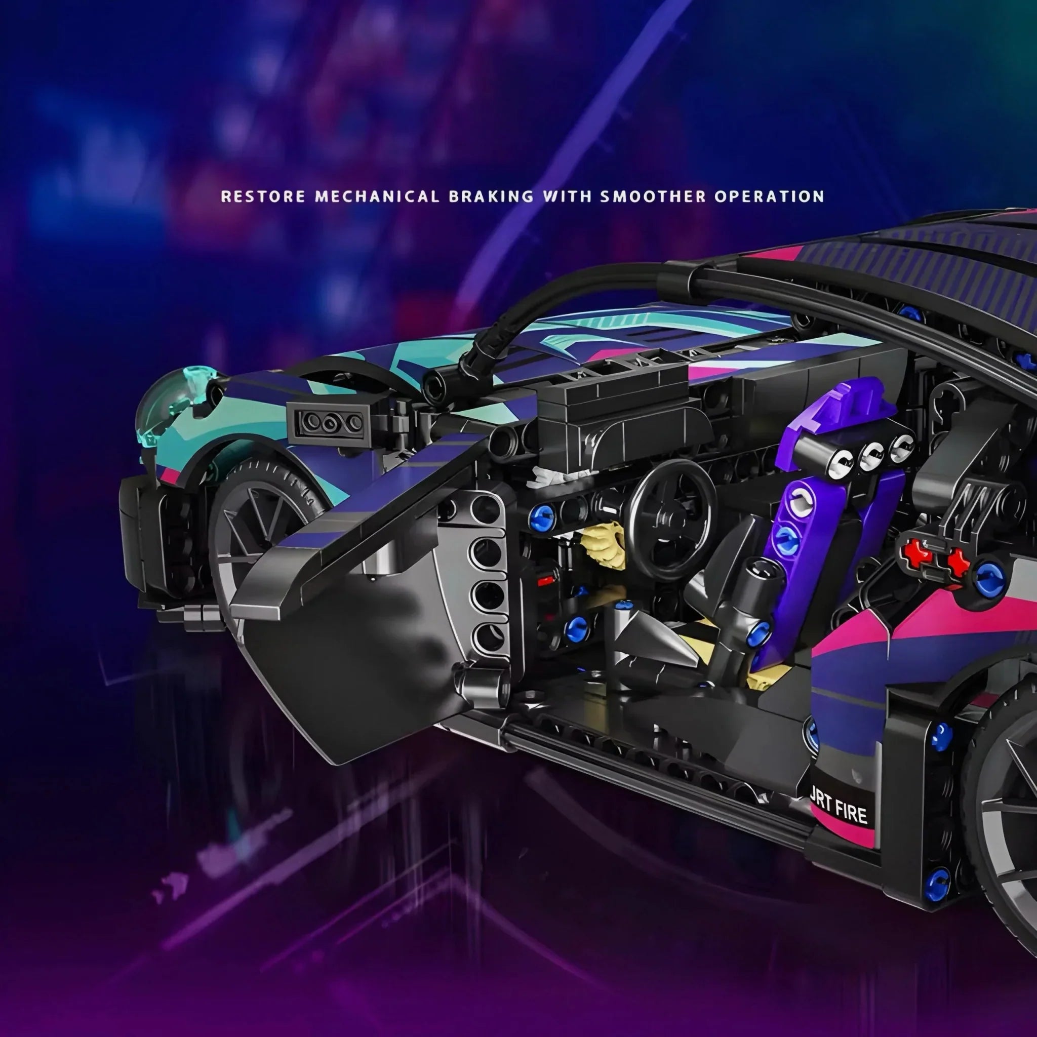 Cyberpunk Street Supercar - Building Blocks Set | Power Brickz