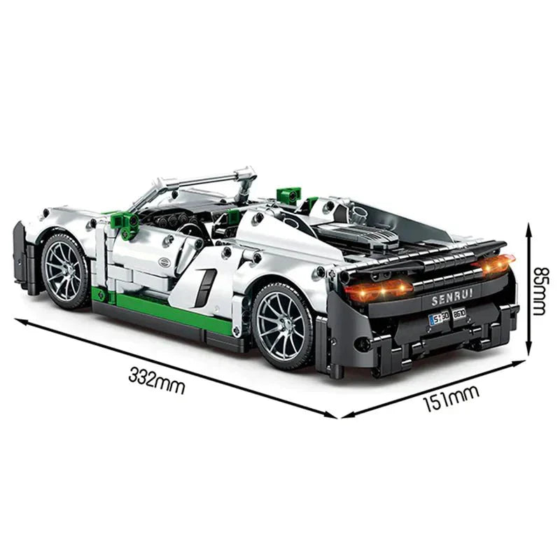 RC Open-Top Sports Car - Building Blocks Set | Power Brickz
