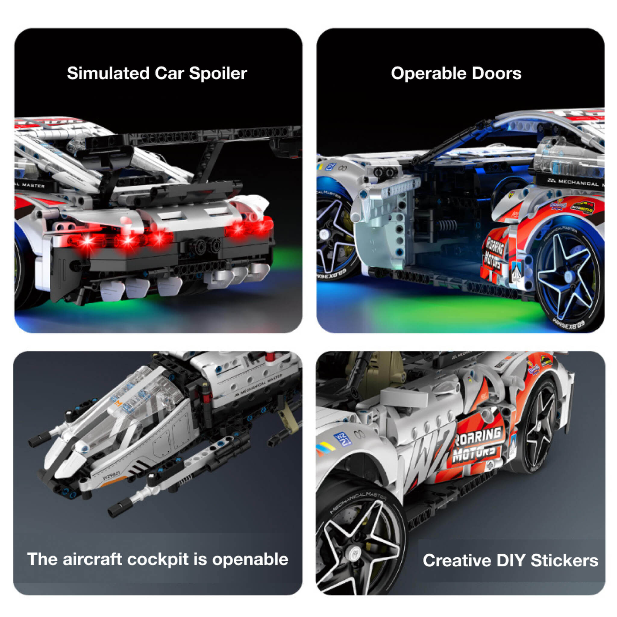 2-in-1 Transforming Sports Coupe - Building Blocks Set | Power Brickz
