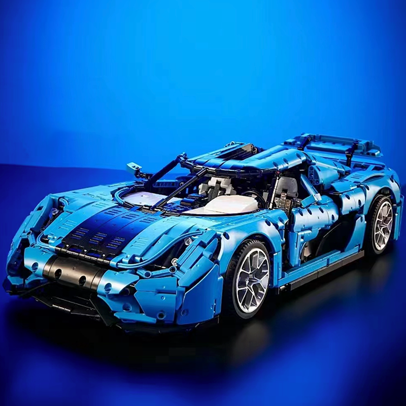 Swedish Hypercar Regera - Electric Blue - Building Blocks Set | Power Brickz