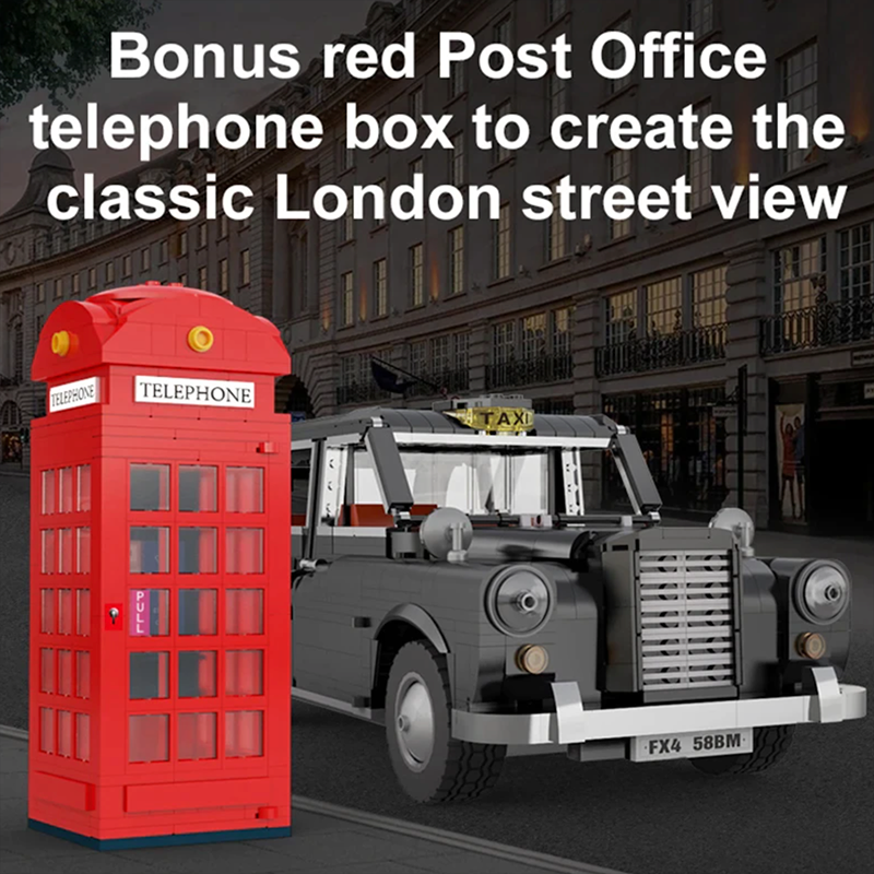 London Taxi TX4 Remote Control - Building Blocks Set | Power Brickz