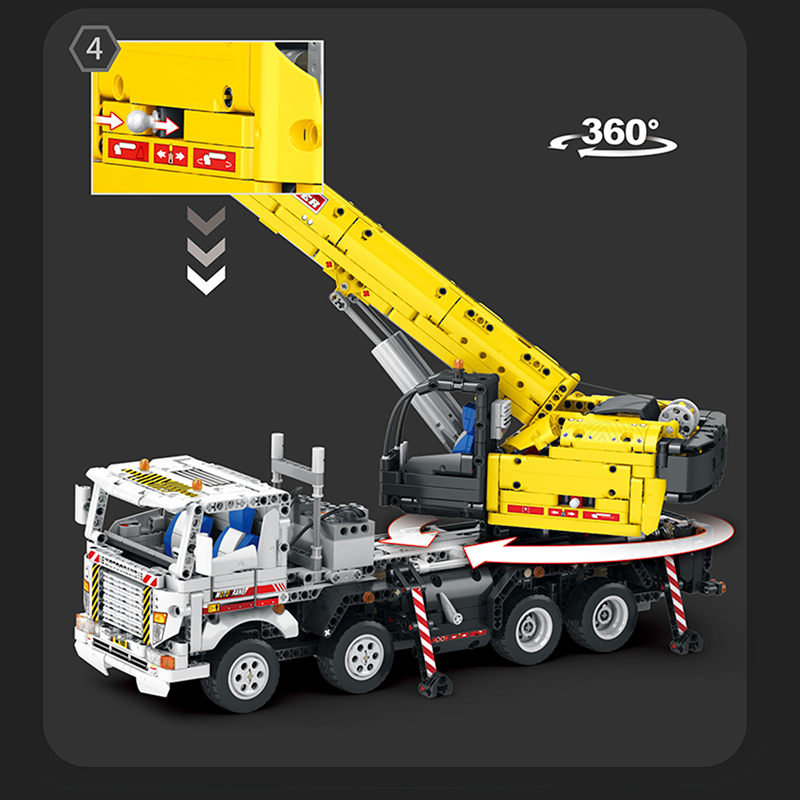 Crane Truck Remote Control - Building Blocks Set | Power Brickz