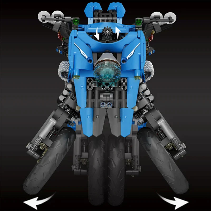 Split Wheel Motorbike | 1535pcs — view 3 | Power Brickz