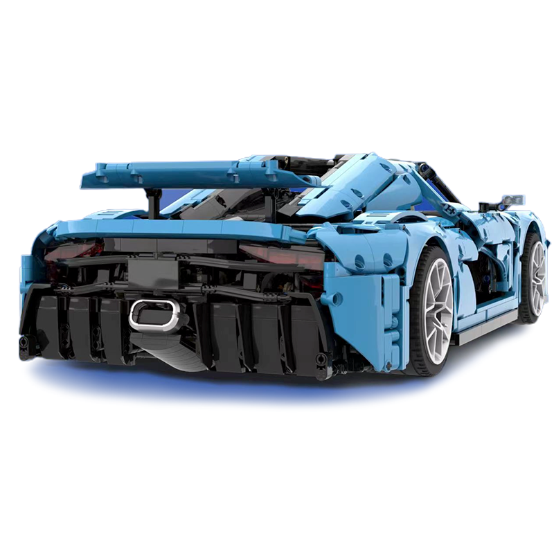 Swedish Hypercar Regera - Electric Blue - Building Blocks Set | Power Brickz