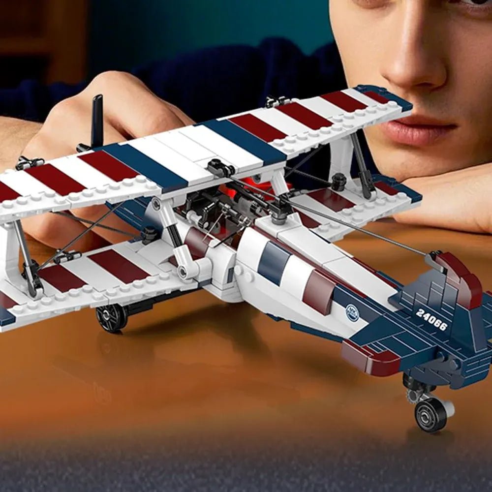 Racing Biplane American Style | 540pcs - Power Brickz