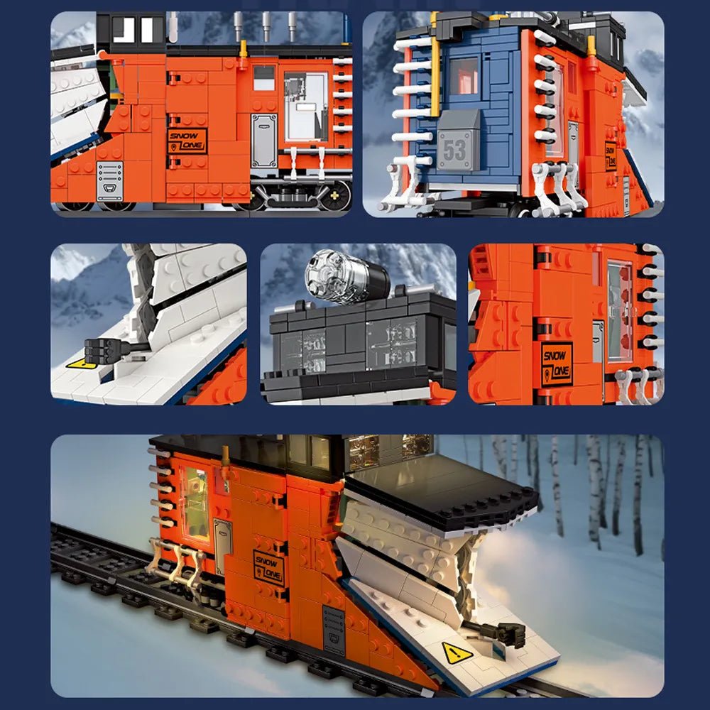 Rail Snowplow Train | 945pcs - Power Brickz