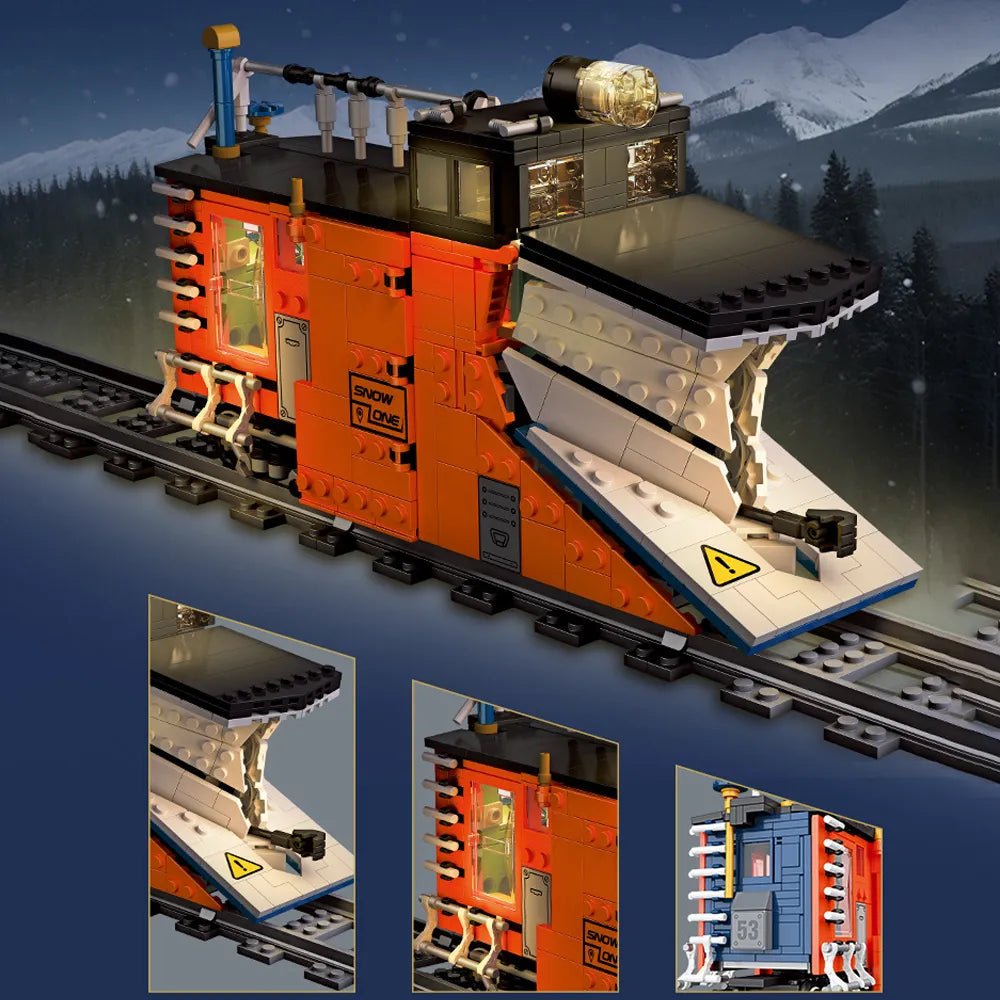 Rail Snowplow Train | 945pcs - Power Brickz