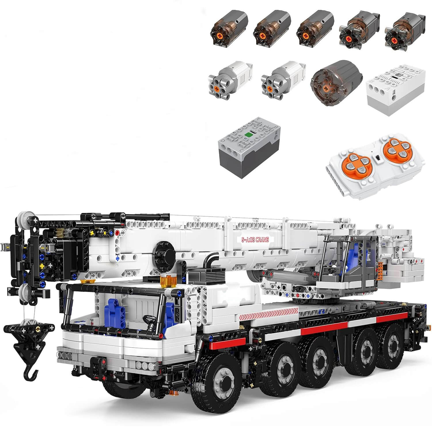 RC All-Terrain Crane Truck - Building Blocks Set | Power Brickz