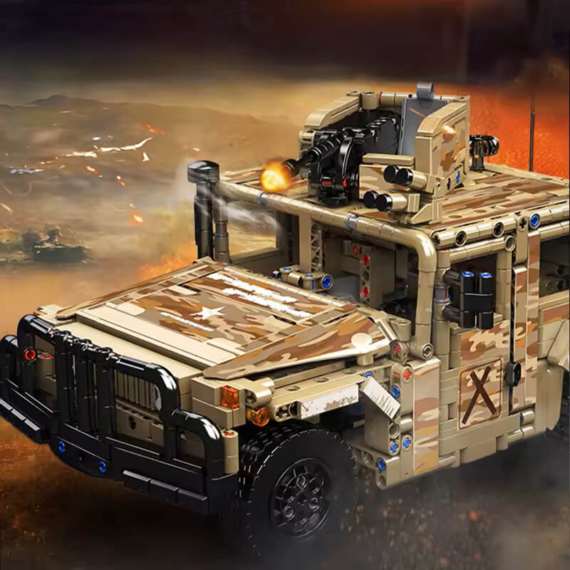 RC Military H2 Technical Truck - Building Blocks Set | Power Brickz