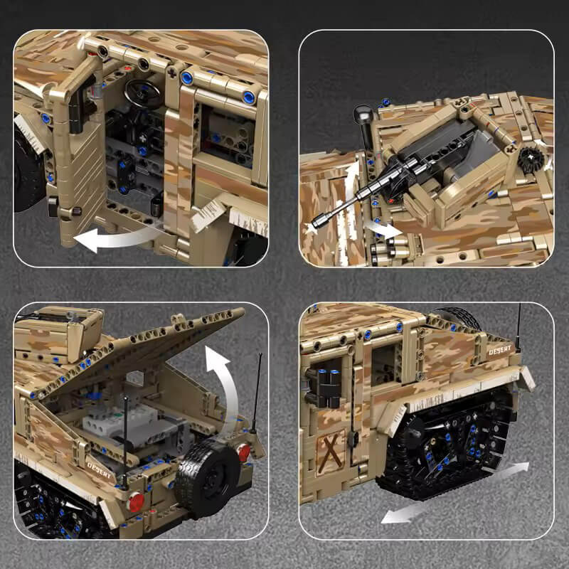 RC Military H2 Technical Truck - Building Blocks Set | Power Brickz