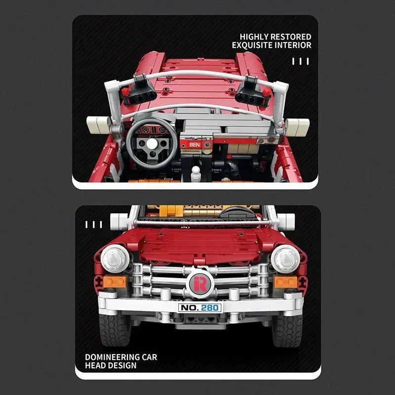 RC Motorized Vintage Roadster - Building Blocks Set | Power Brickz