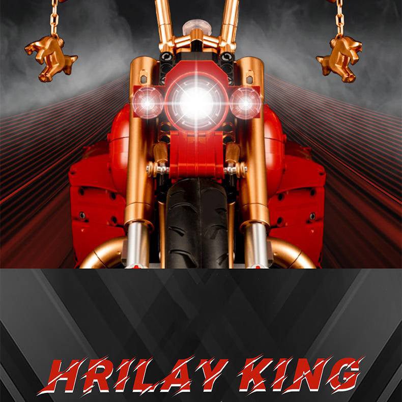 Red Custom Chopper - Building Set | Power Brickz