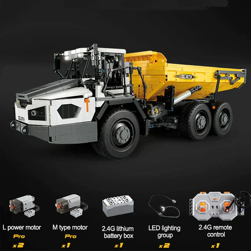 RC Articulated Dump Truck - Building Blocks Set | Power Brickz