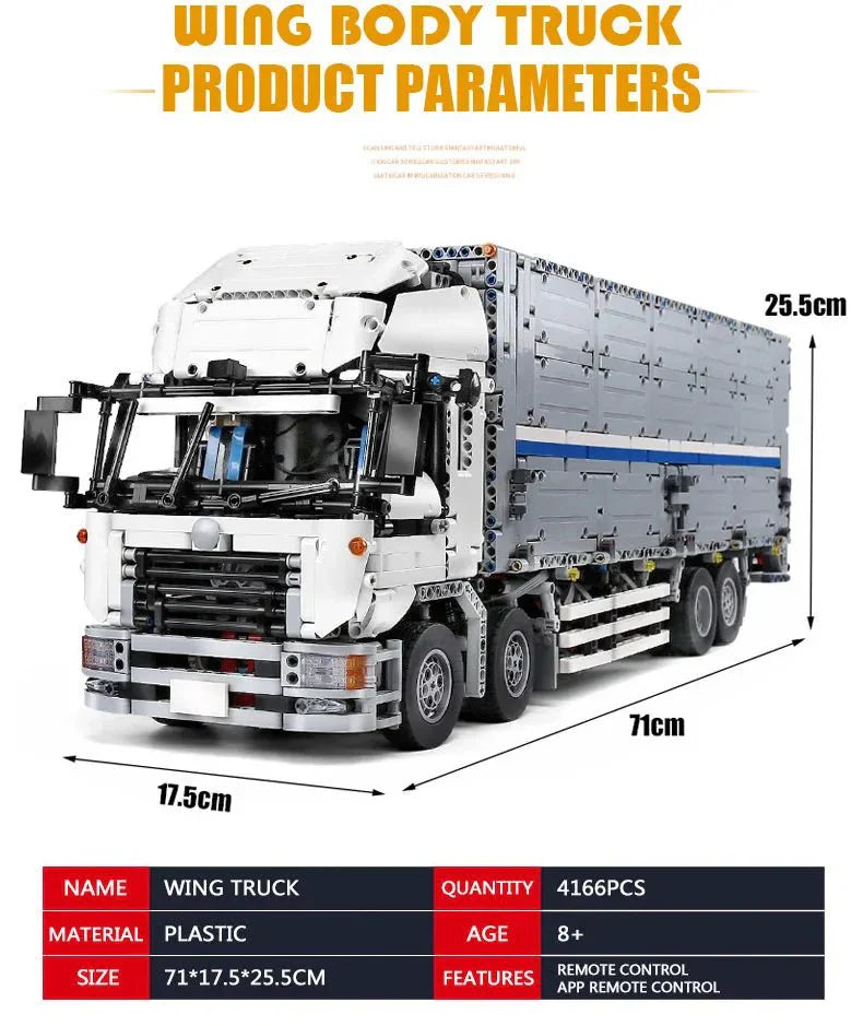 RC Wing-Body Cargo Truck - Building Blocks Set | Power Brickz