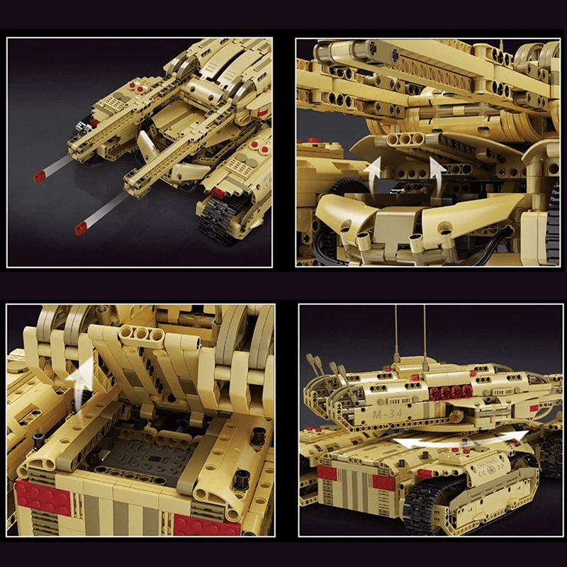 Remote Controlled Army 4 Track Tank - Building Set | Power Brickz