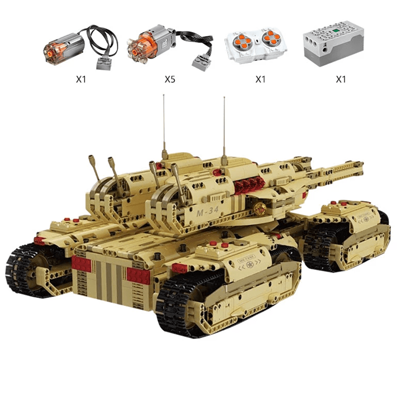 Remote Controlled Army 4 Track Tank - Building Set | Power Brickz